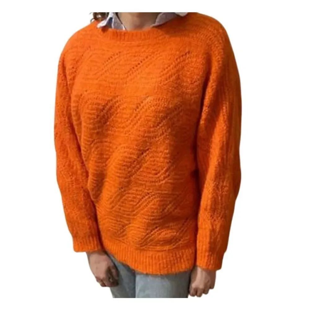 Monoprix Femme French wool alpaca blend sweater orange L
